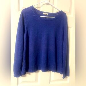 Eileen Fisher blue long sleeve round neck sweater Petite Large